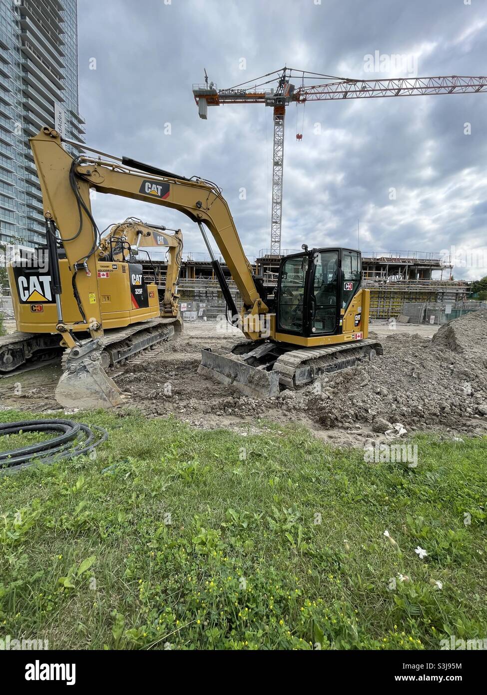 Baustelle - Smartphone-aufgenommenes Stockfoto