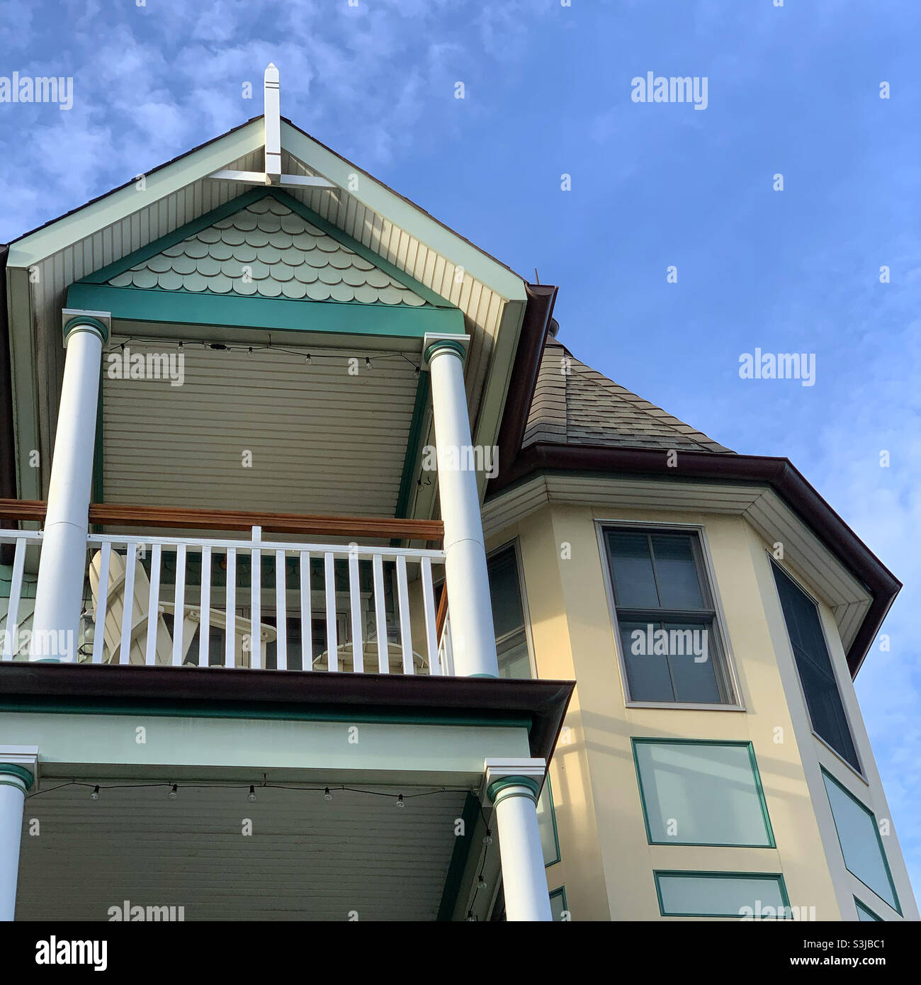 August 2021, Detail eines Hauses in Ocean Grove, Neptune Township, Monmouth County, New Jersey, USA Stockfoto