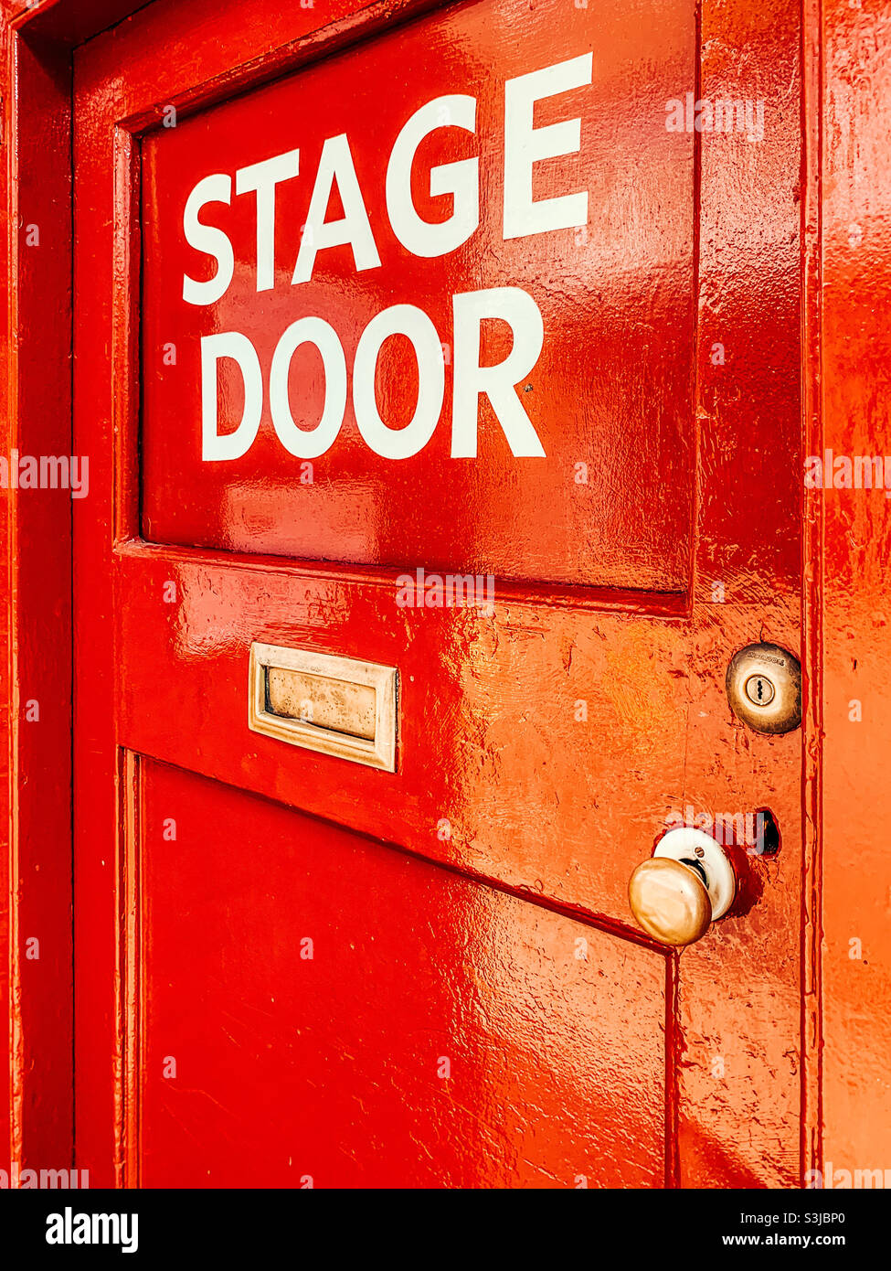 Rote Bühnentür des Bristol Hippodrome Stockfoto