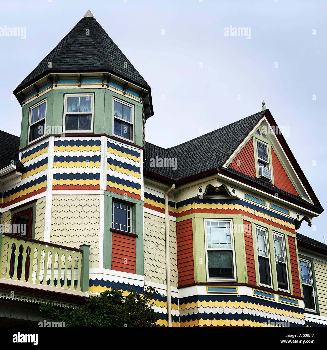 August 2021, Details eines Hauses in Ocean Grove, Neptune Township, Monmouth County, New Jersey, USA Stockfoto