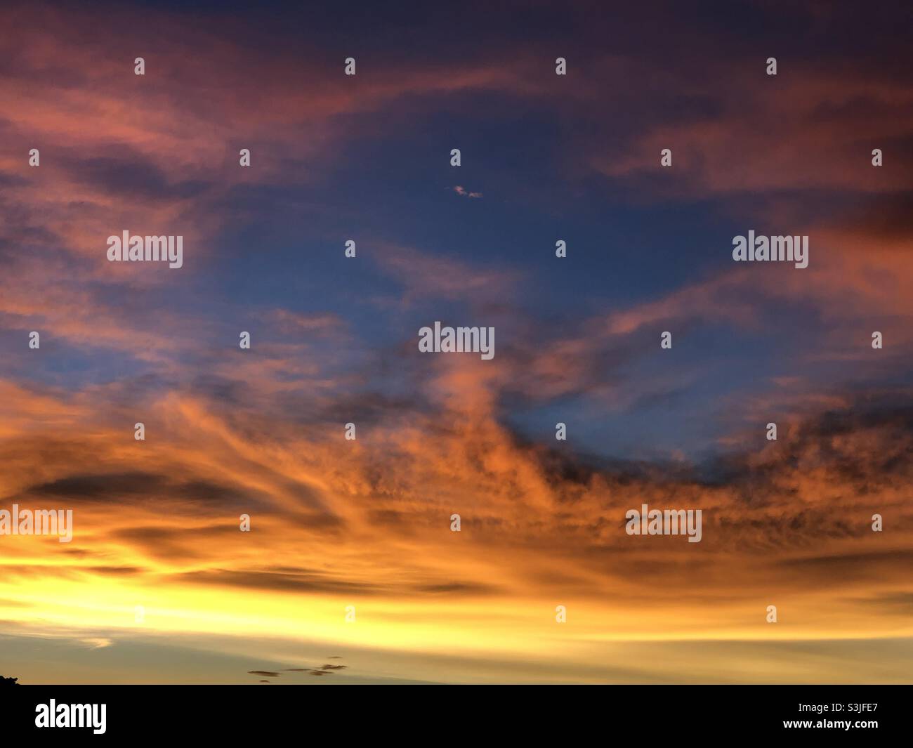 Blick auf den Sonnenuntergang Stockfoto