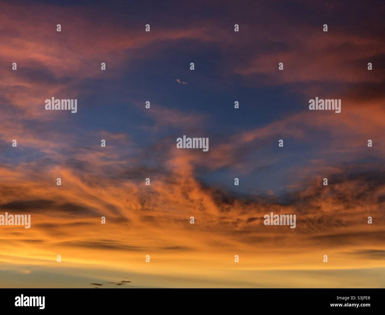 Blick auf den Sonnenuntergang Stockfoto