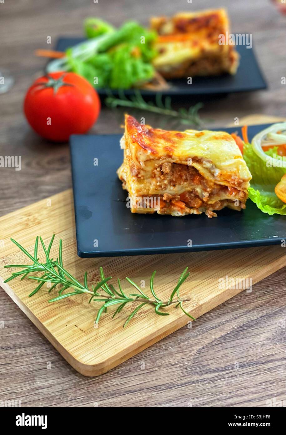 Rindfleisch-Lasagne Stockfoto