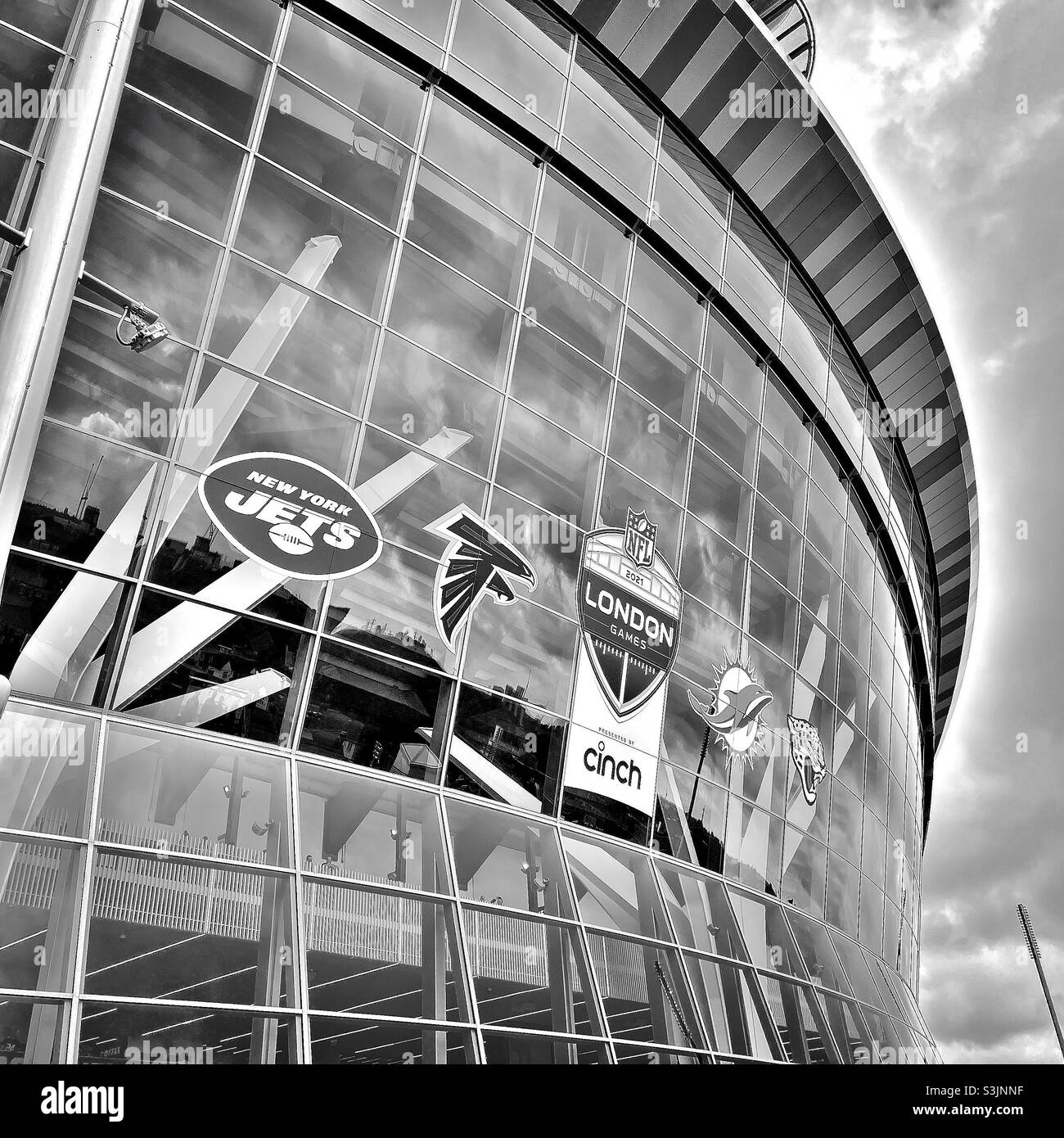 NFL im Tottenham Hotspur Stadium Jets gegen Falcons Stockfoto