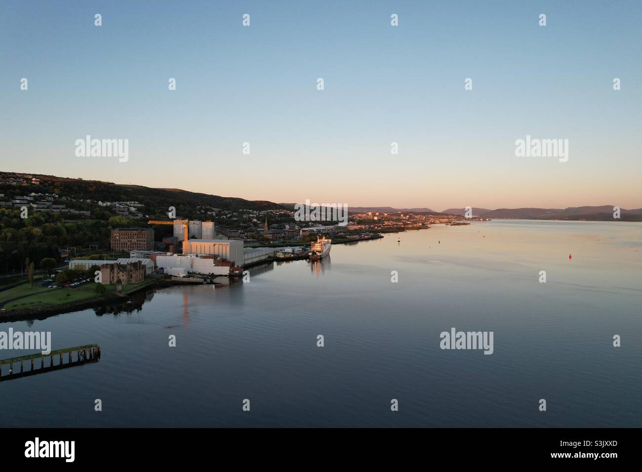 Port Glasgow an der Clyde-Mündung in Schottland Stockfoto