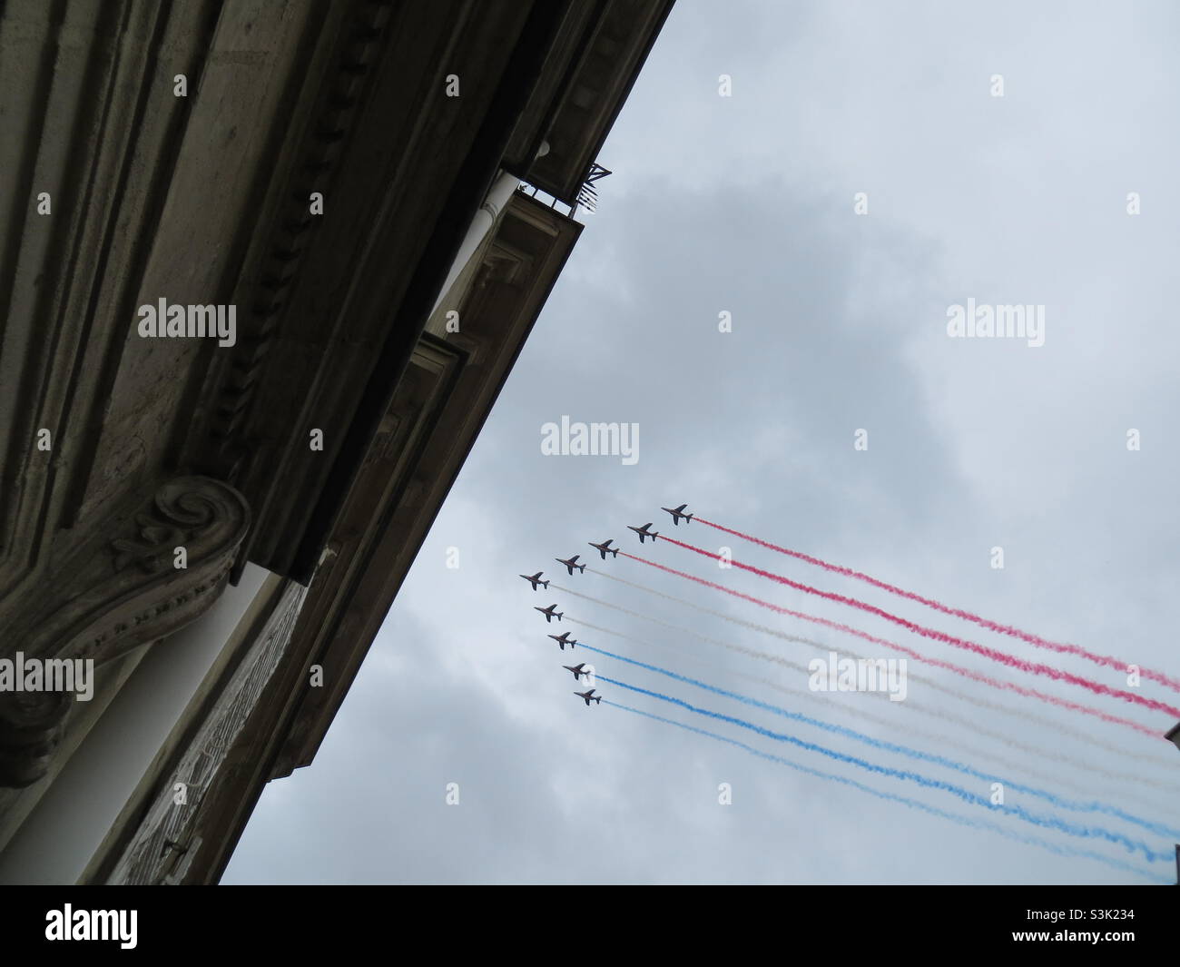 Überflug Am Bastille-Tag Stockfoto