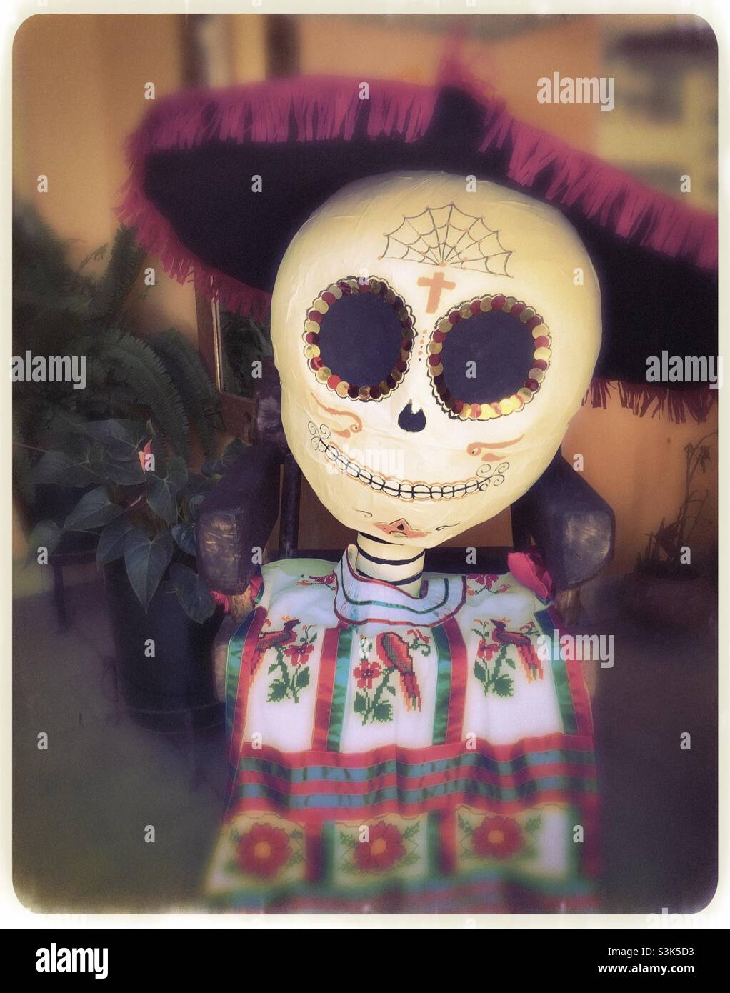 Dekoration, Dia de los Muertos (Tag der Toten), Oaxaca, Mexiko Stockfoto