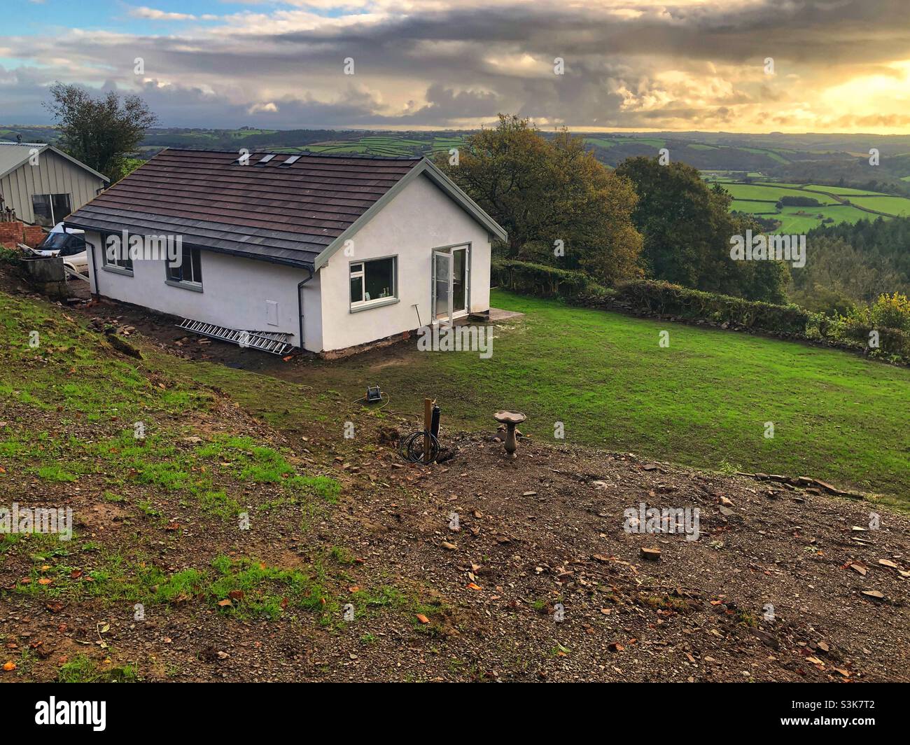 Farm Cottage, High Bickington, Devon, England, Vereinigtes Königreich. Stockfoto