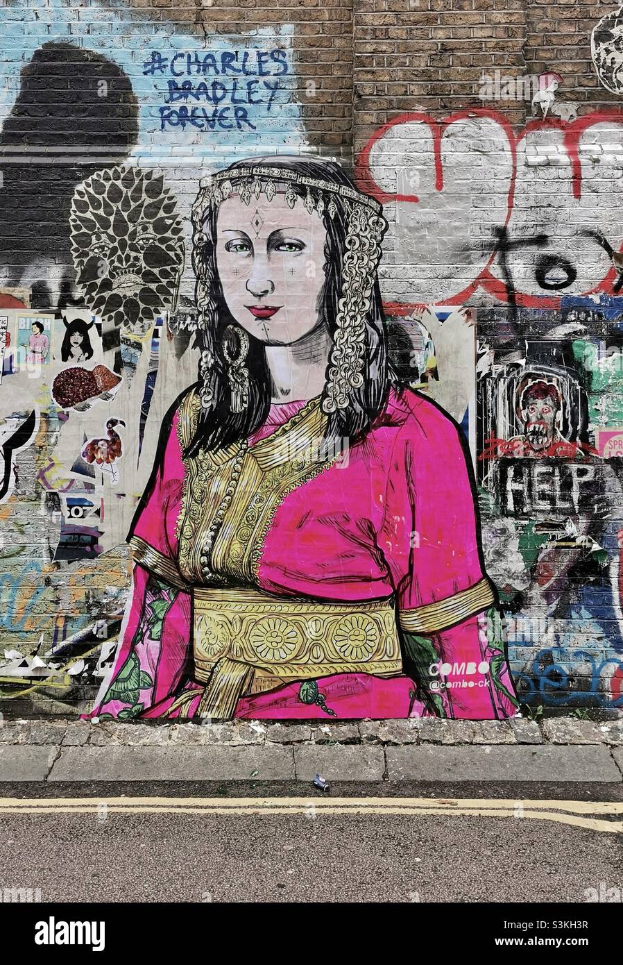 mona lisa cleopatra Street Art Portrait des Künstlers Combo Stockfoto