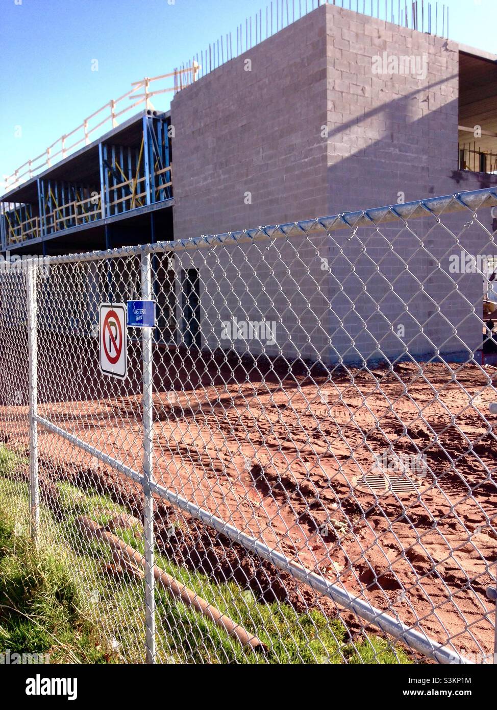 Neubau eines Hotels, teilweise fertiggestellte Neubau, Baustelle Stockfoto