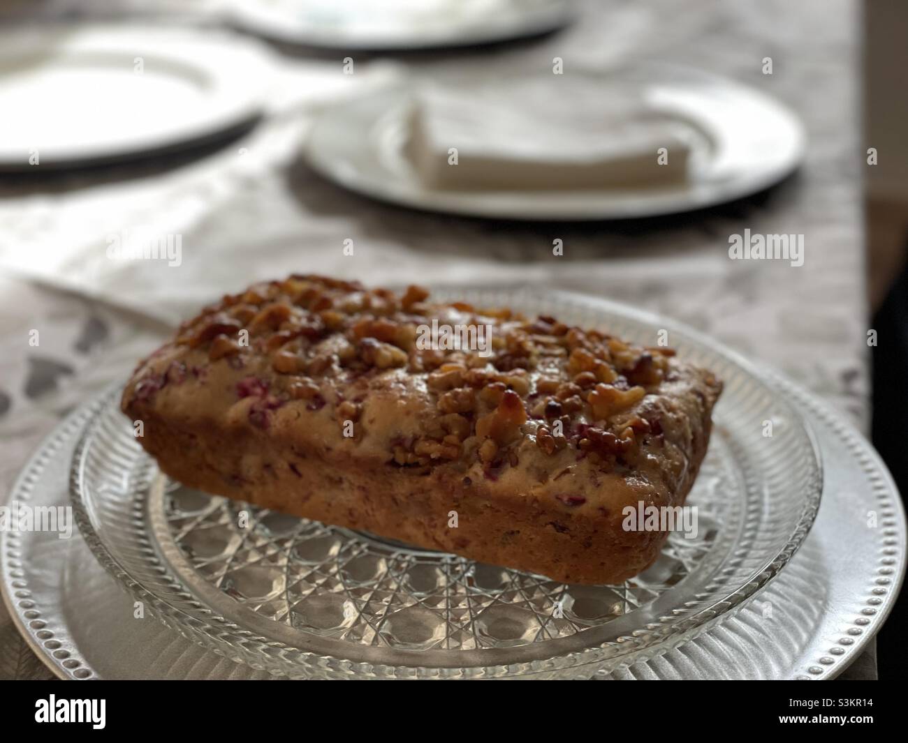 Brot aus Preiselbeernussbaum Stockfoto