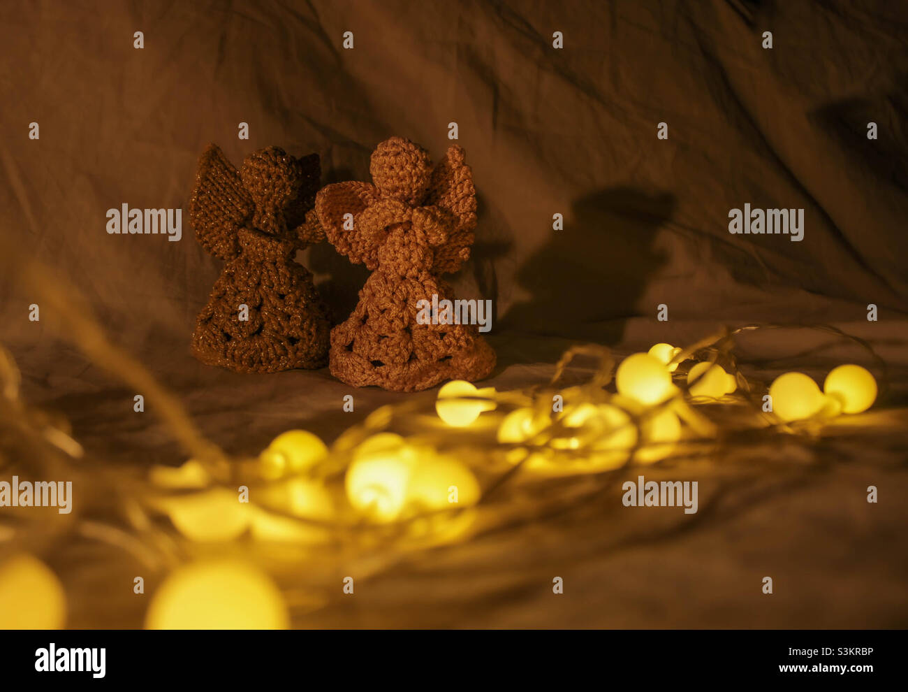 Weihnachtsbeleuchtung - Smartphone-aufgenommenes Stockfoto