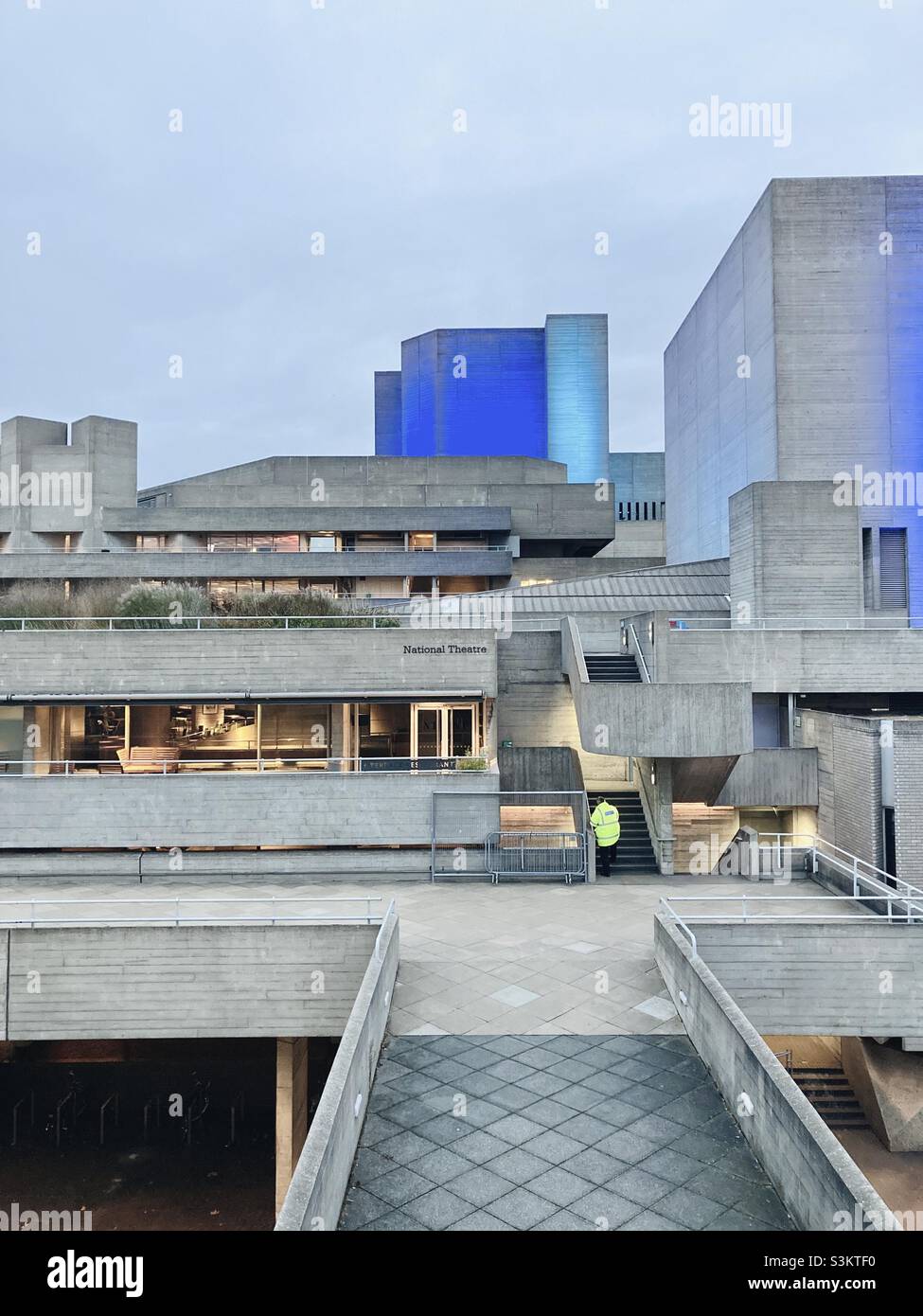 National Theatre, Southbank, London. Brutalistische Architektur. Stockfoto