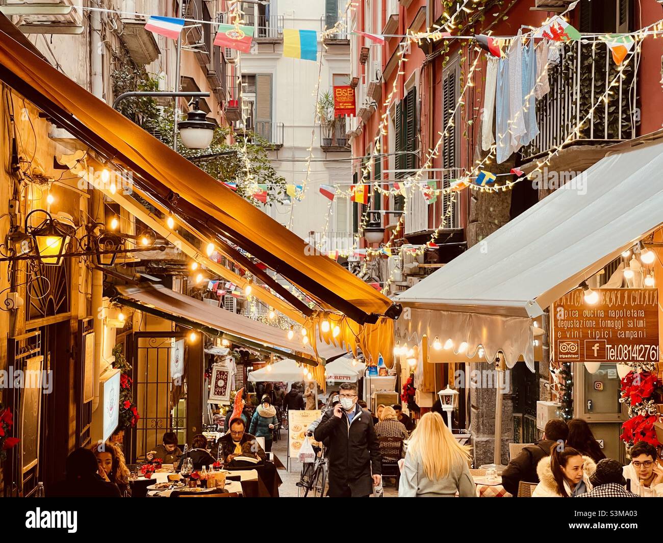 Neapel, Gasse, Salita S.Anna di Palazzo, Chiaia, Italien Stockfoto