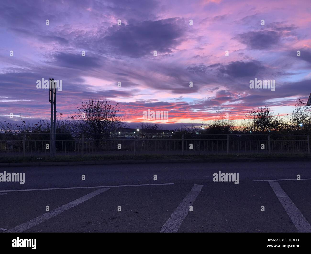 Winter-Sonnenuntergänge Stockfoto