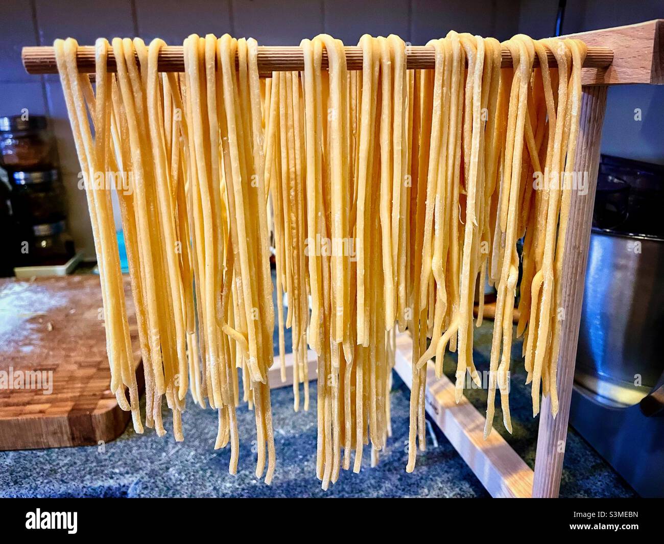 Spaghetti-Zeit! Stockfoto