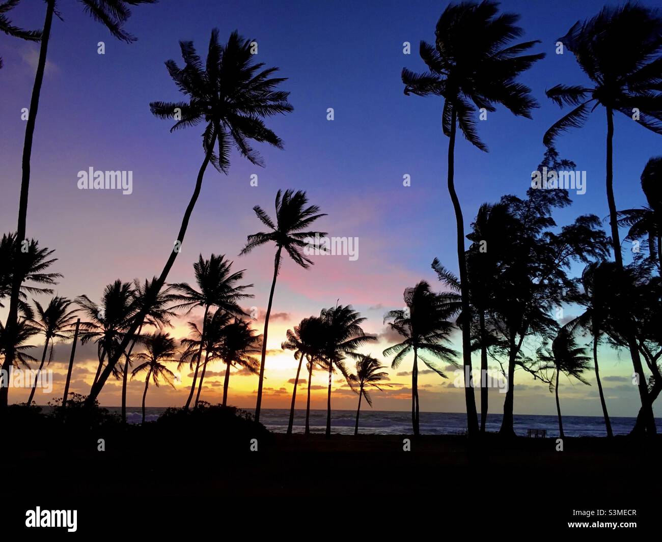 Tropischer Sonnenuntergang, Kwajalein, Marshallinseln. Stockfoto