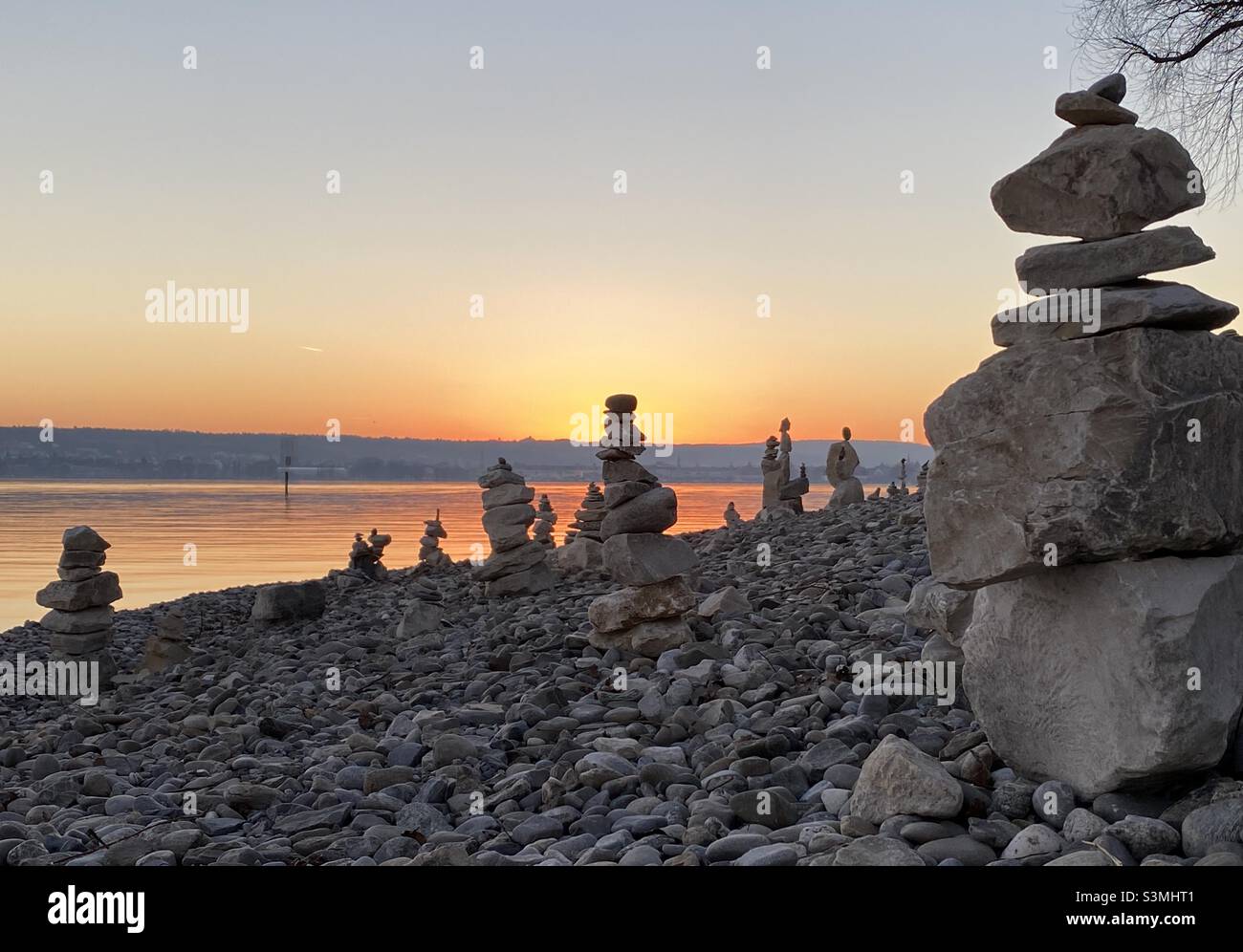 Steinkunst bei Bodensee, Deutschland Stockfoto