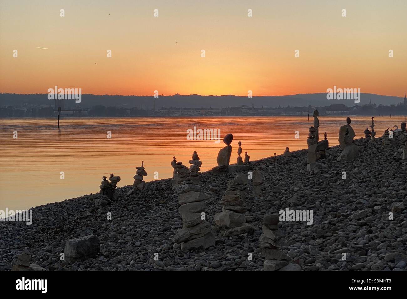Steinkunst bei Bodensee, Deutschland Stockfoto