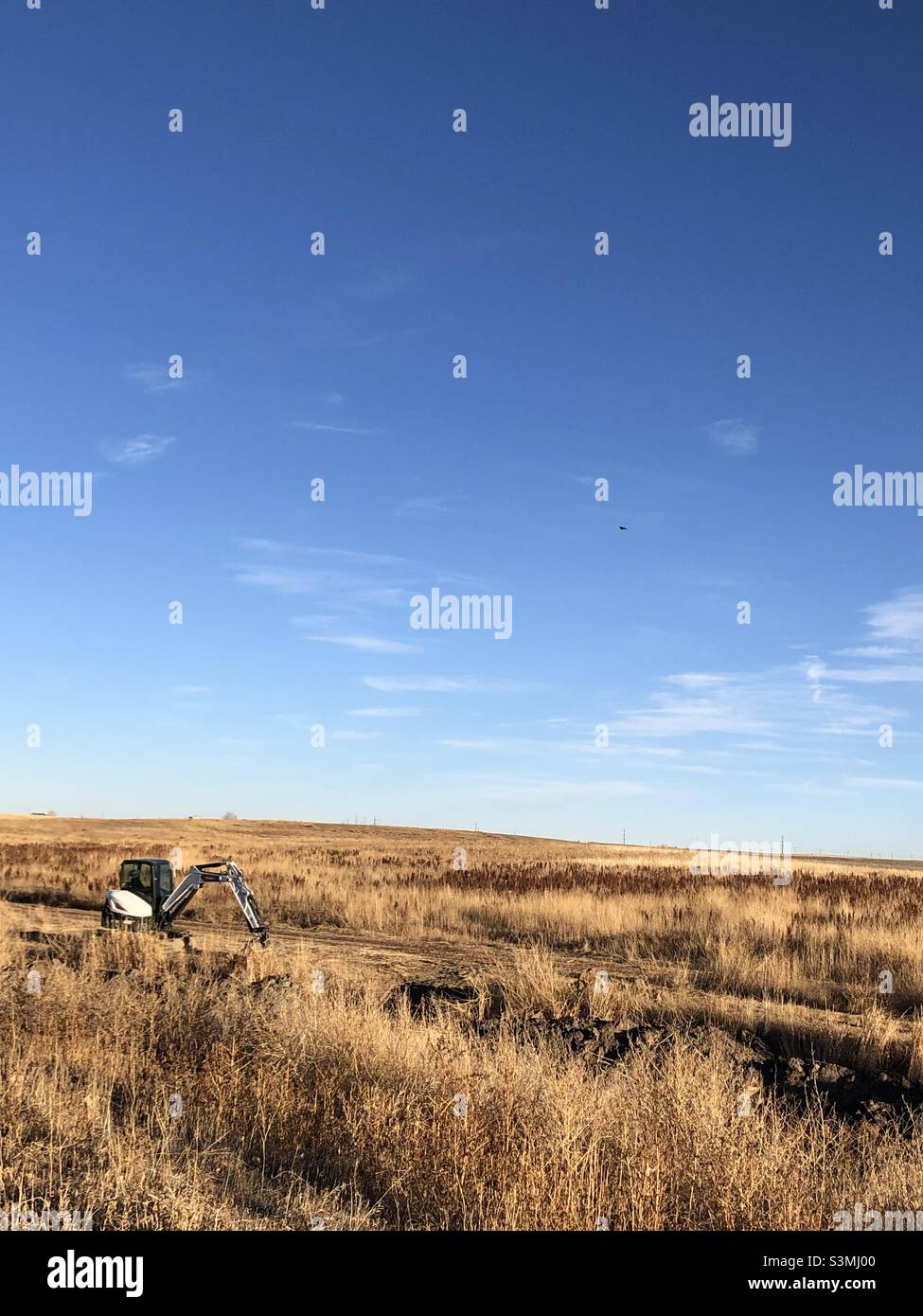 Baumaschinen in den Bereichen Stockfoto