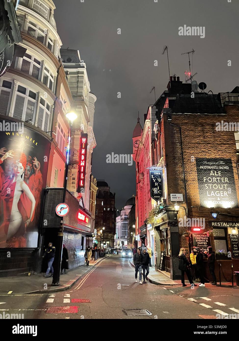 Ham Yard London Weihnachtsbeleuchtung beleuchtet hübsch - Smartphone-aufgenommenes Stockfoto