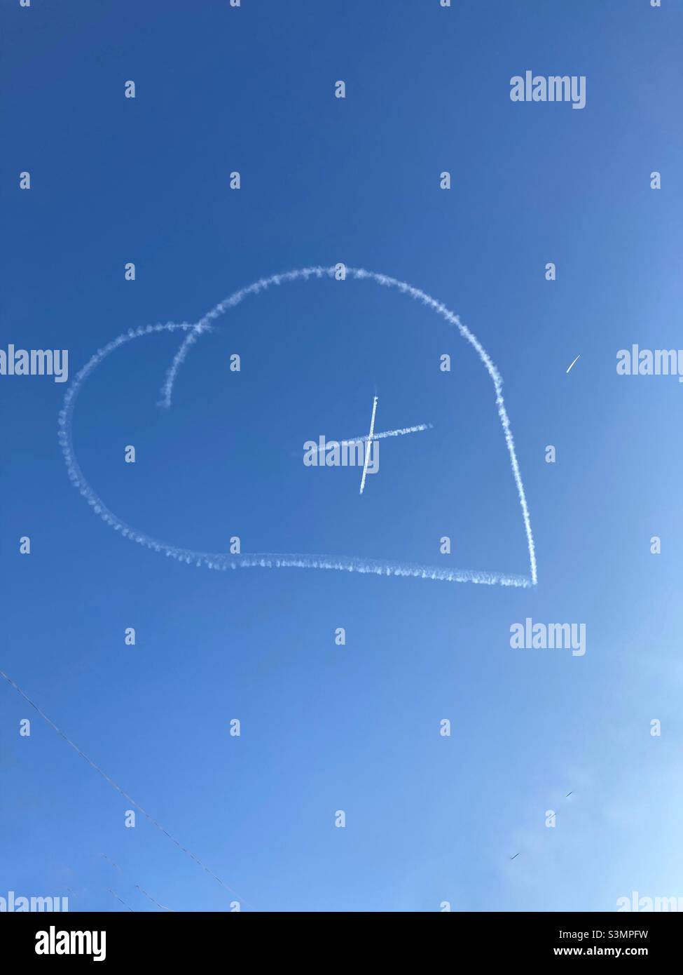 Sky Botschaft Liebe Herz Stockfoto
