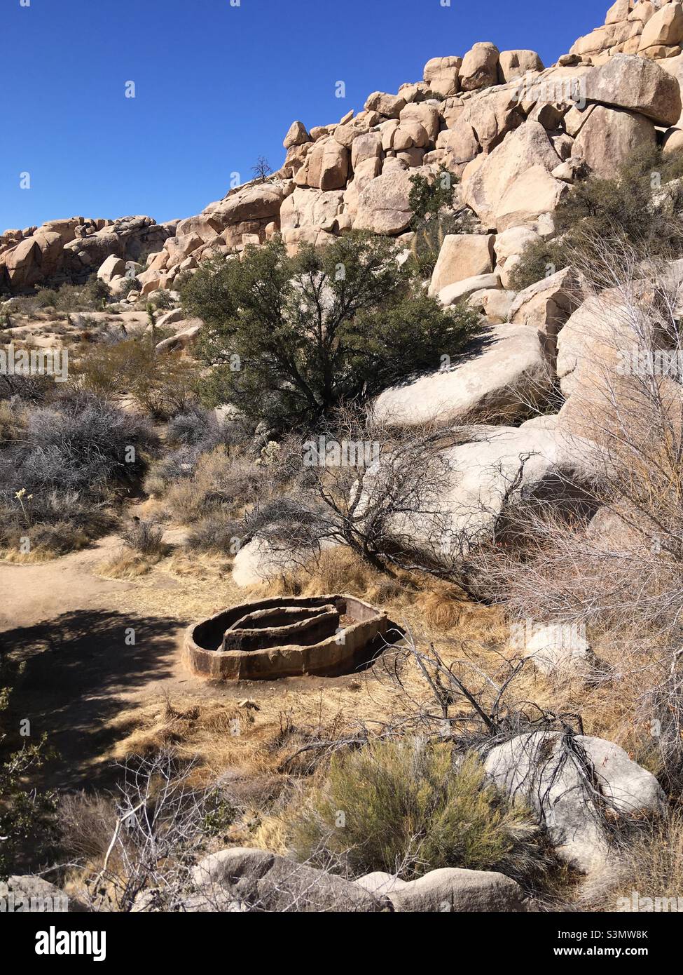 Barker Dam Joshua Tree Nationalpark Kalifornien Stockfoto