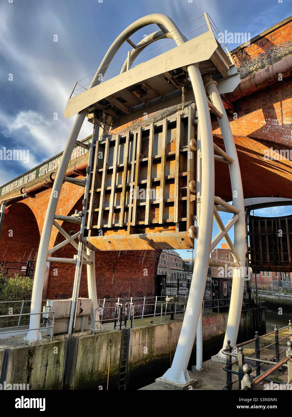 ‘Ouseburn Barrage’ Newcastle upon Tyne, abgebildet im Januar 2022 Stockfoto