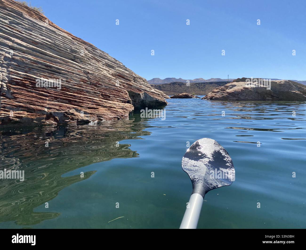 Kajakfahren im See in Utah, Nichtmenschen, Landschaft Stockfoto