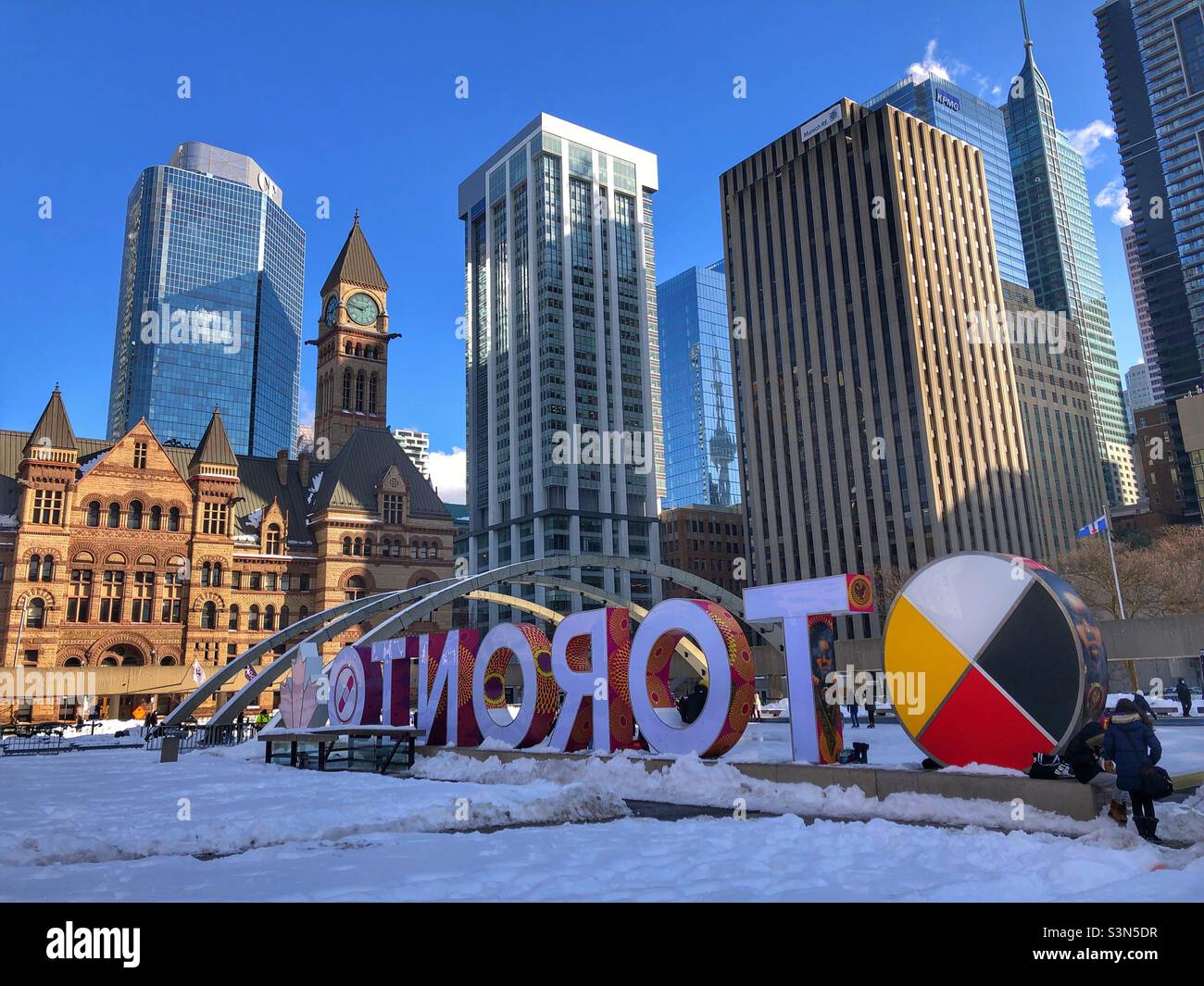 Downtown Toronto an einem frischen Wintertag. Stockfoto