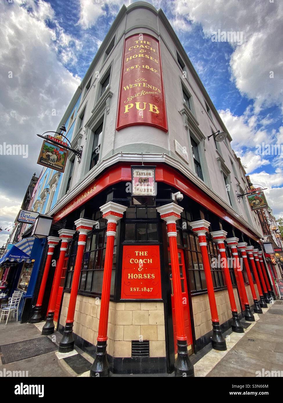 The Coach and Horses Pub in Soho, London Stockfoto