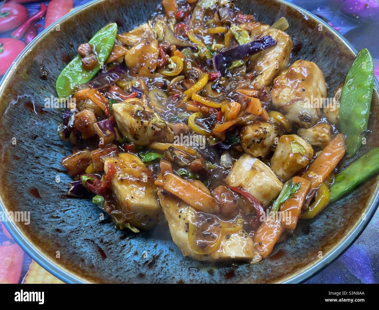 Chicken Teriyaki Stirfry Stockfoto