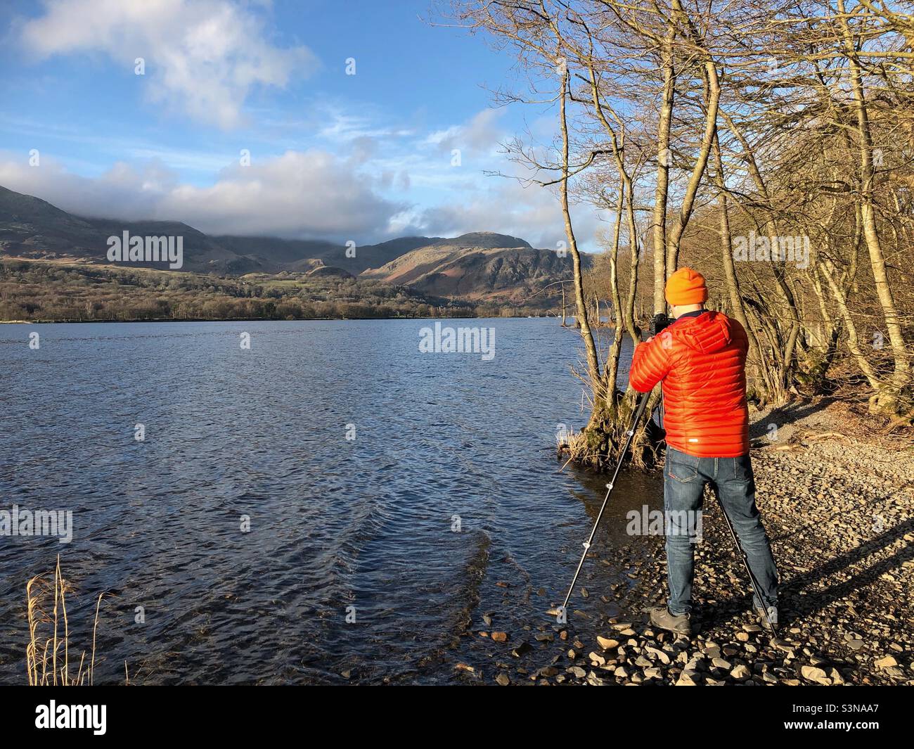 Fotografieren des coniston Lake District - Smartphone-aufgenommenes Stockfoto
