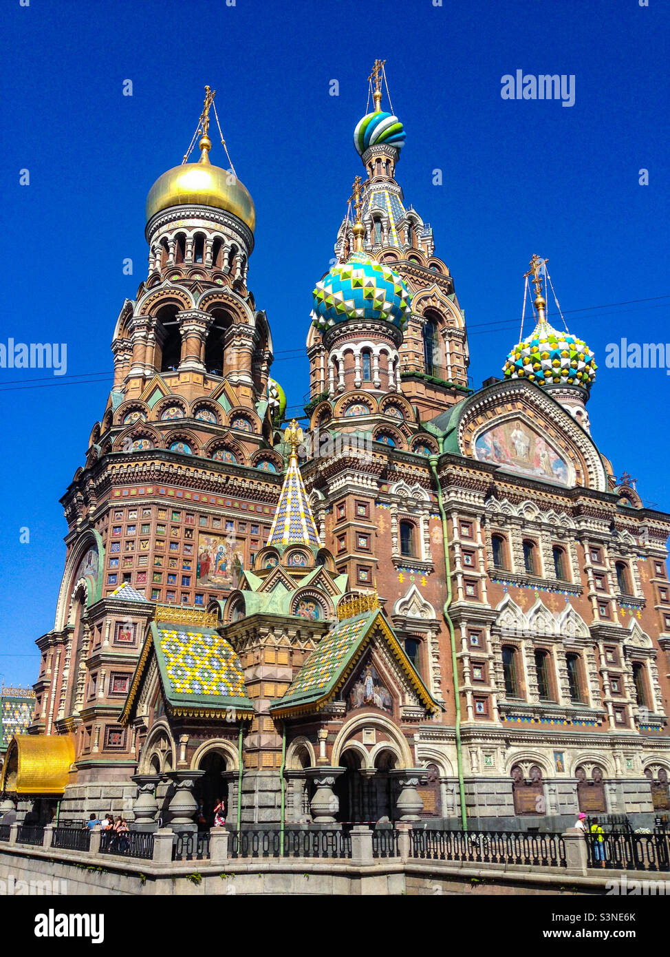 Kirche des Erlösers auf vergossene Blut in St. Petersburg in Russland Stockfoto