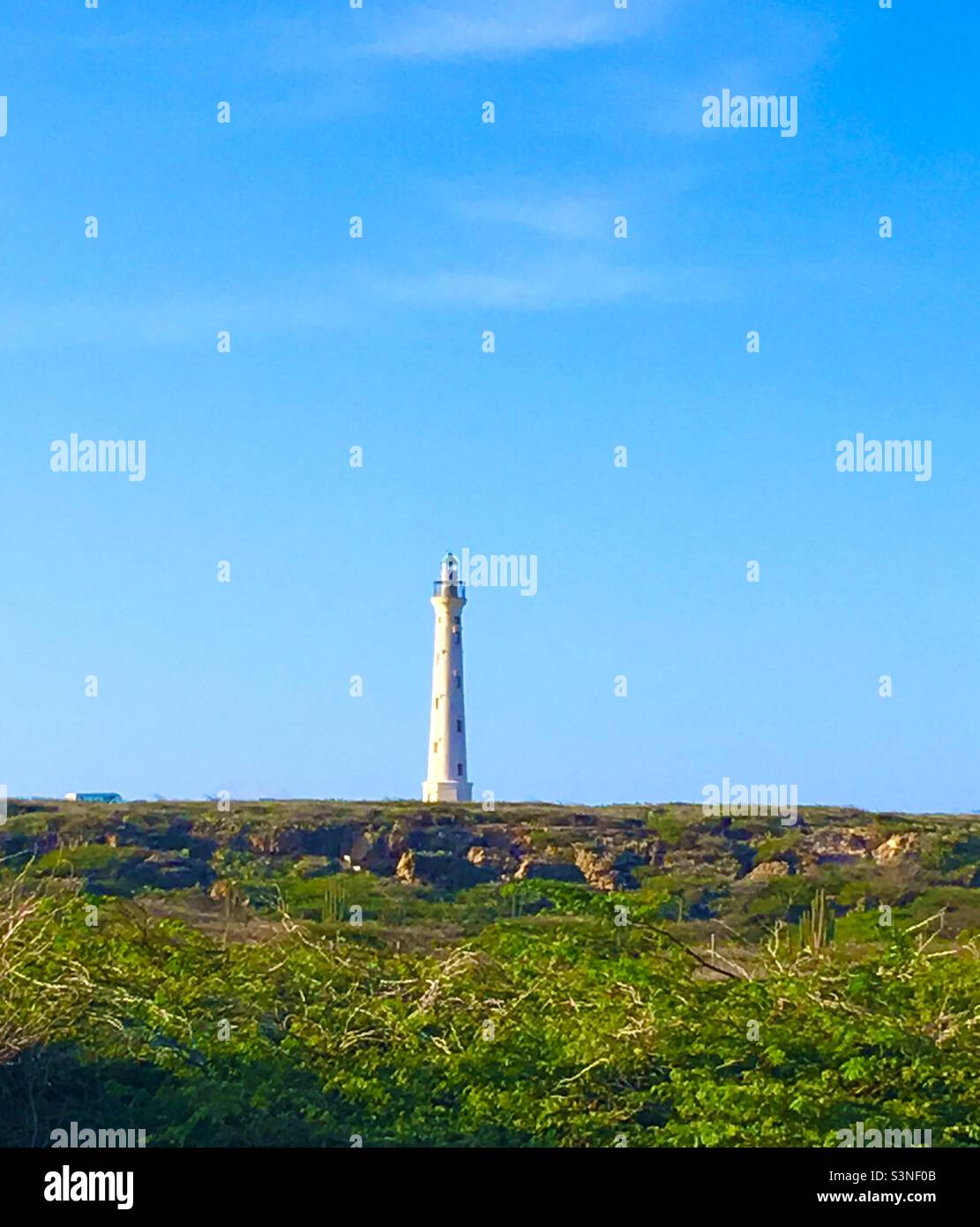 Leuchtturm auf Aruba Stockfoto