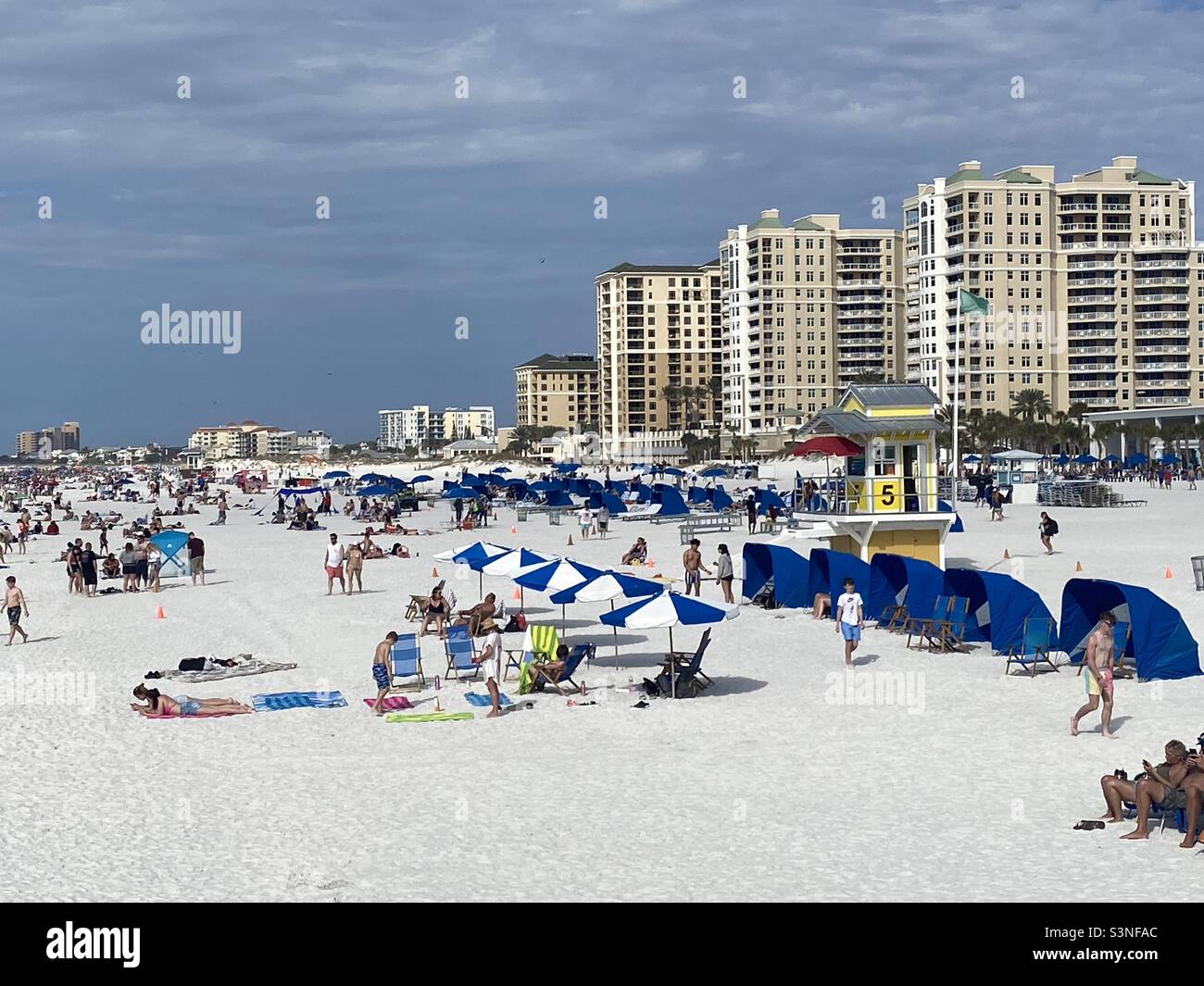 Am Pete's Beach in Tampa, Florida - Smartphone-aufgenommenes Stockfoto