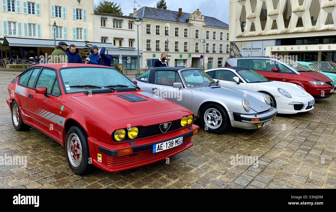 Oldtimer-Modellpalette Stockfoto