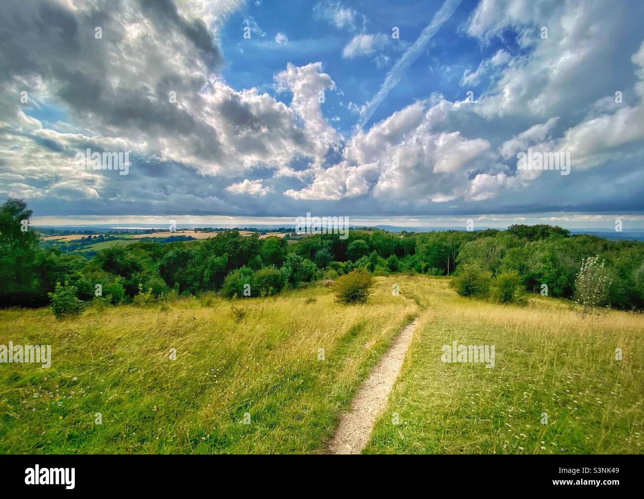 Painswick Landschaft in Gloucestershire - Smartphone-aufgenommenes Stockfoto