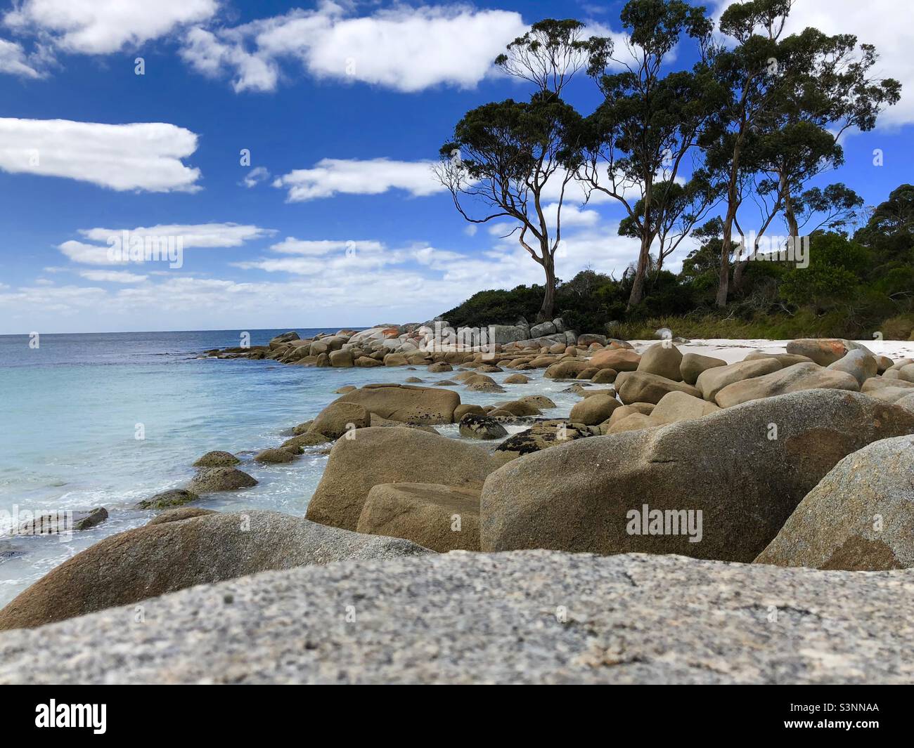 Binalong Bay, Bay of Fire, Tasmanien. Stockfoto