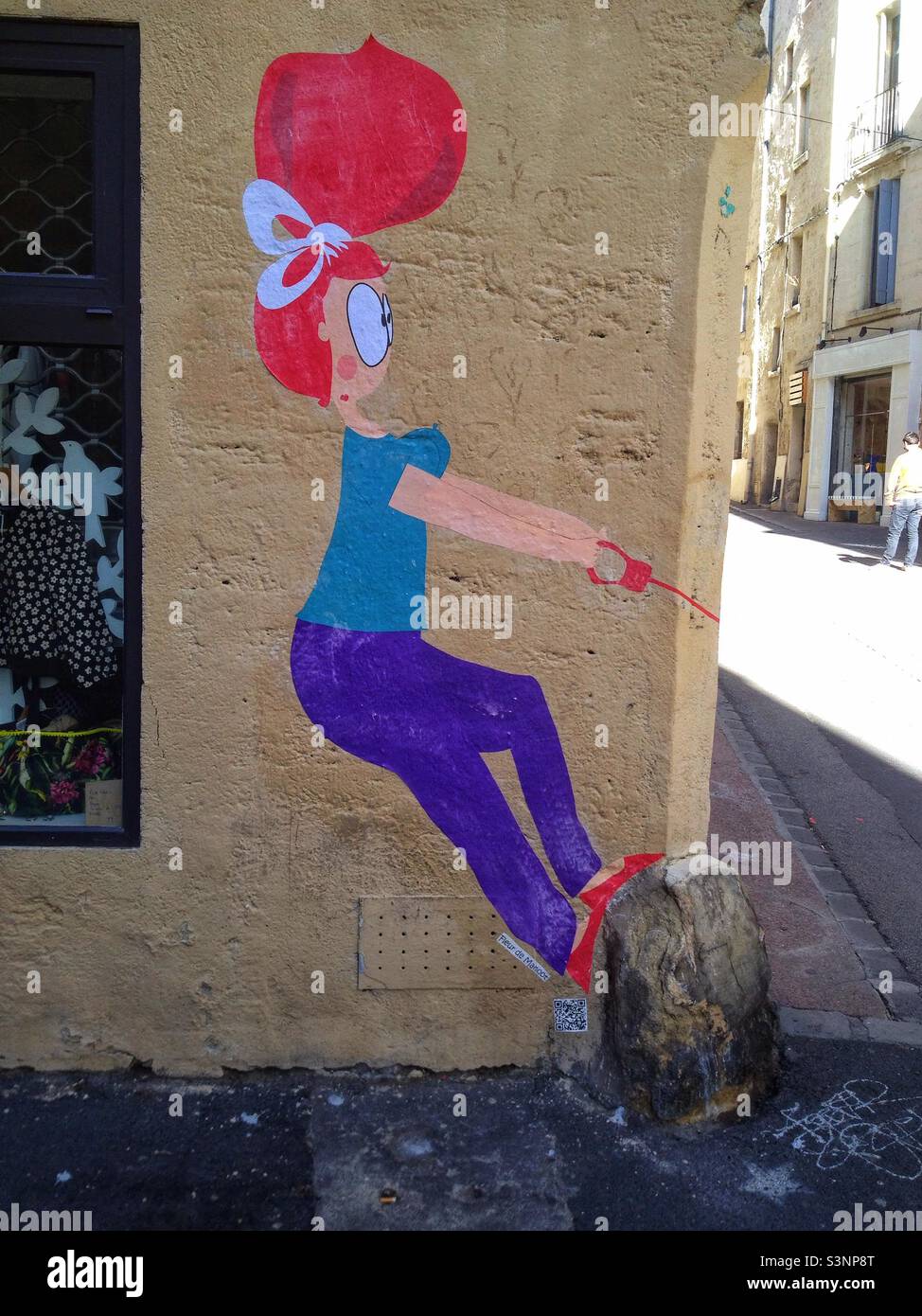 Kunstcollage an einer Wand in Montpellier. In Frankreich Stockfoto