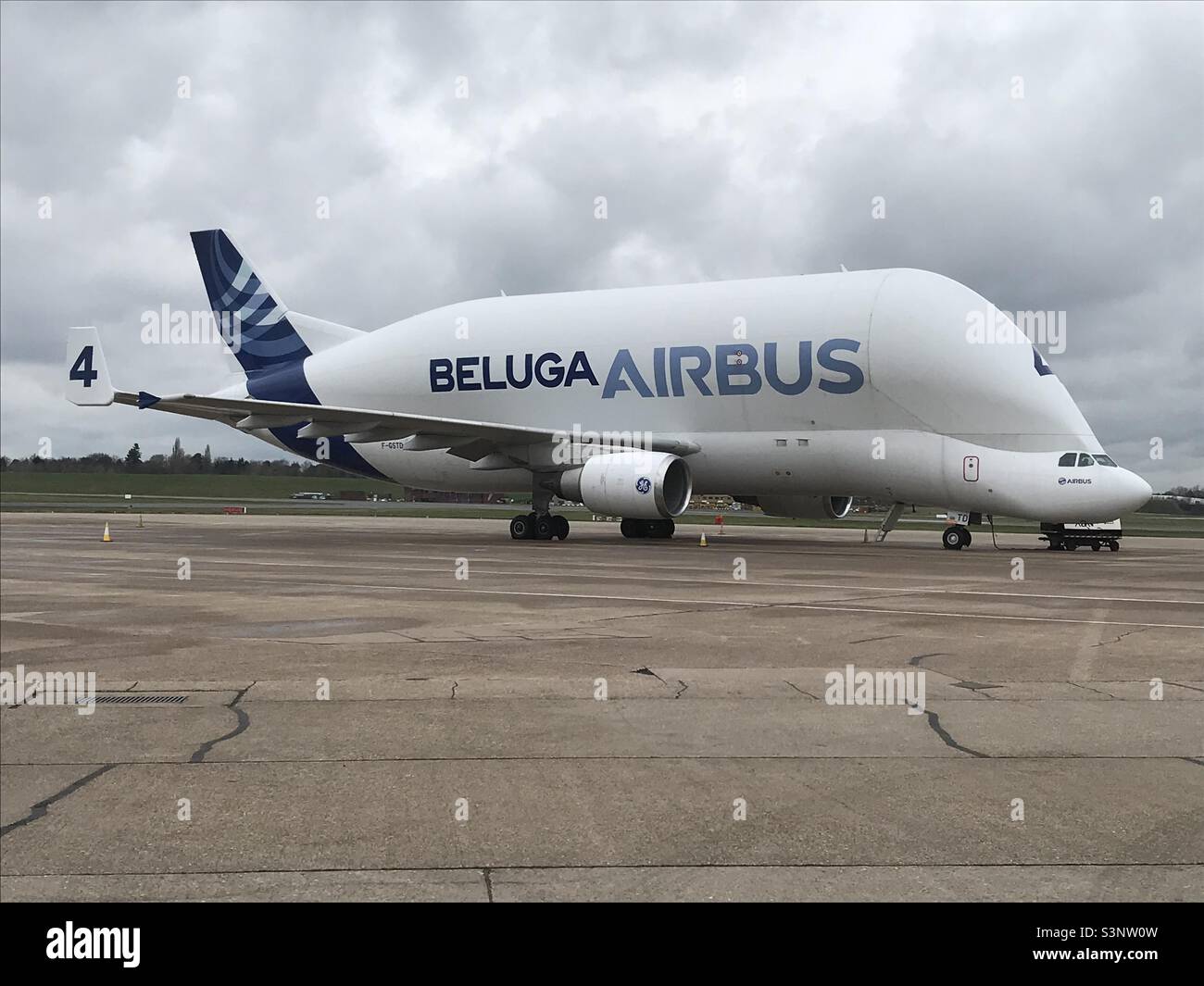 Airbus Beluga nach einer Notumleitung nach Birmingham . Stockfoto