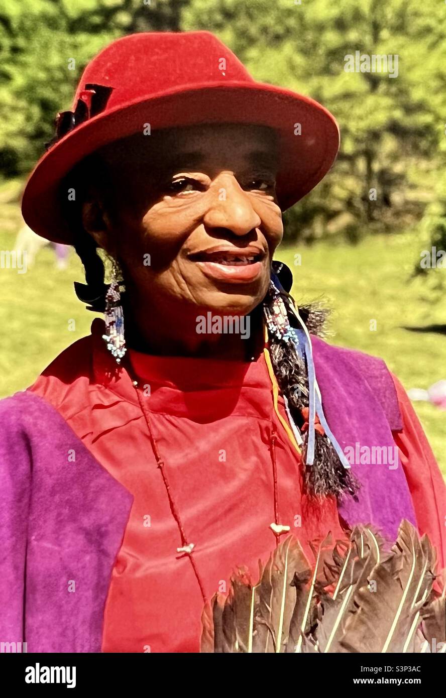Gebürtige Amerikanerin bei Pow Wow New England Stockfoto