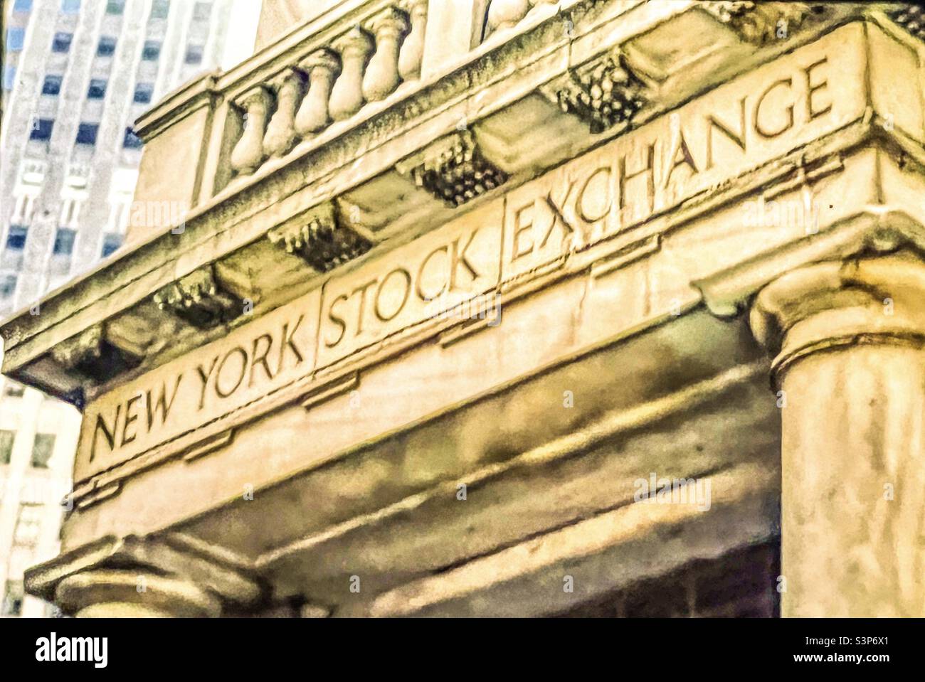 New York Stock Exchange Building Façade Stockfoto