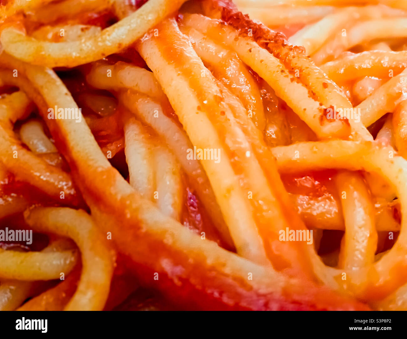 Spaghetti aus nächster Nähe Stockfoto