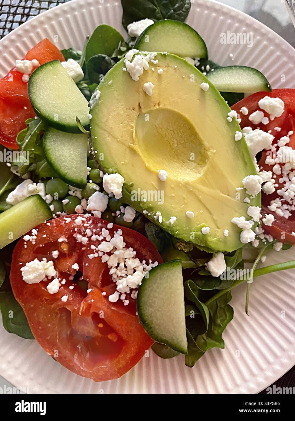 Nahaufnahme eines Gourmet-Salats Stockfoto