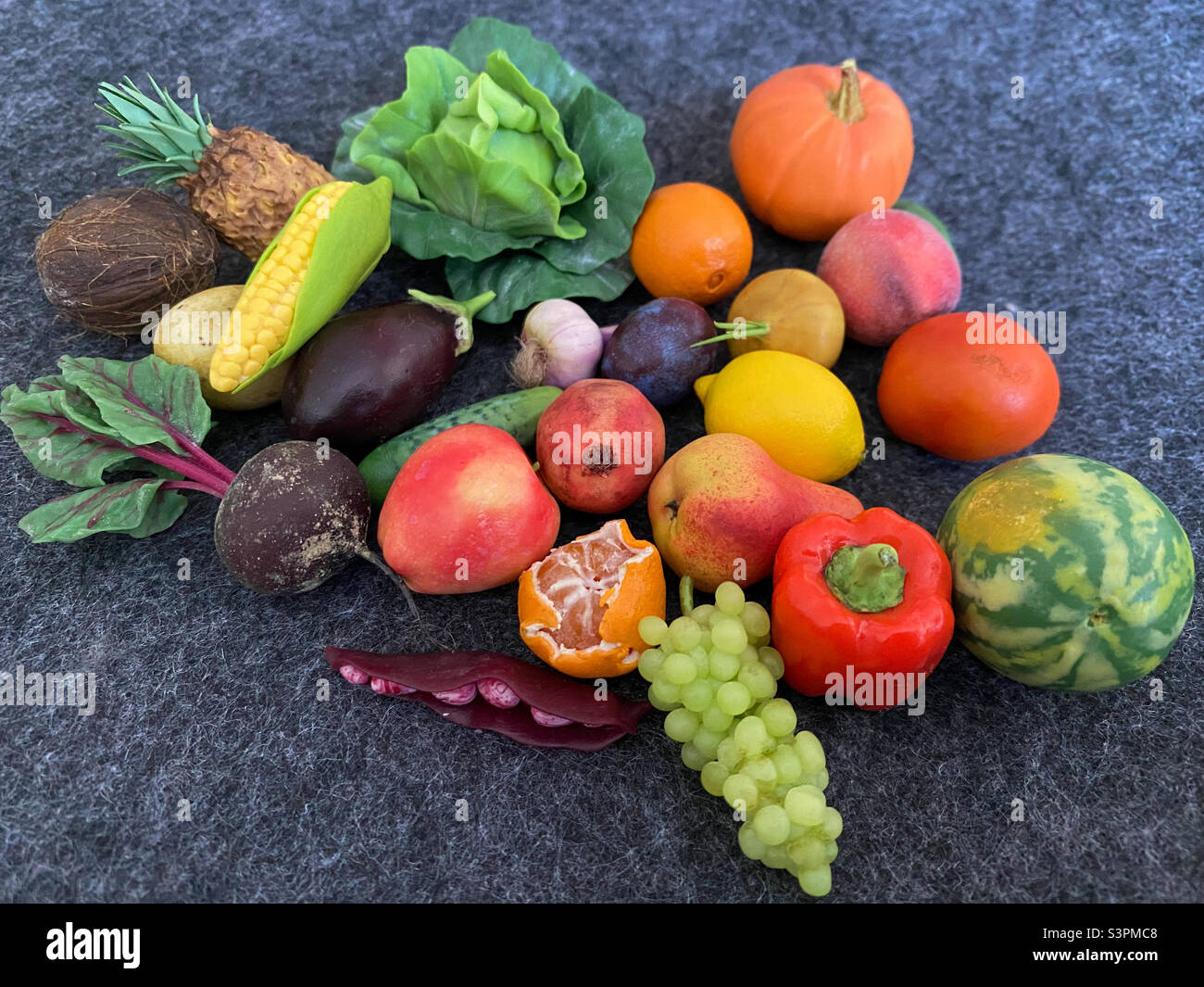 Mini-Mix aus Gemüse und Obst aus nächster Nähe Stockfoto