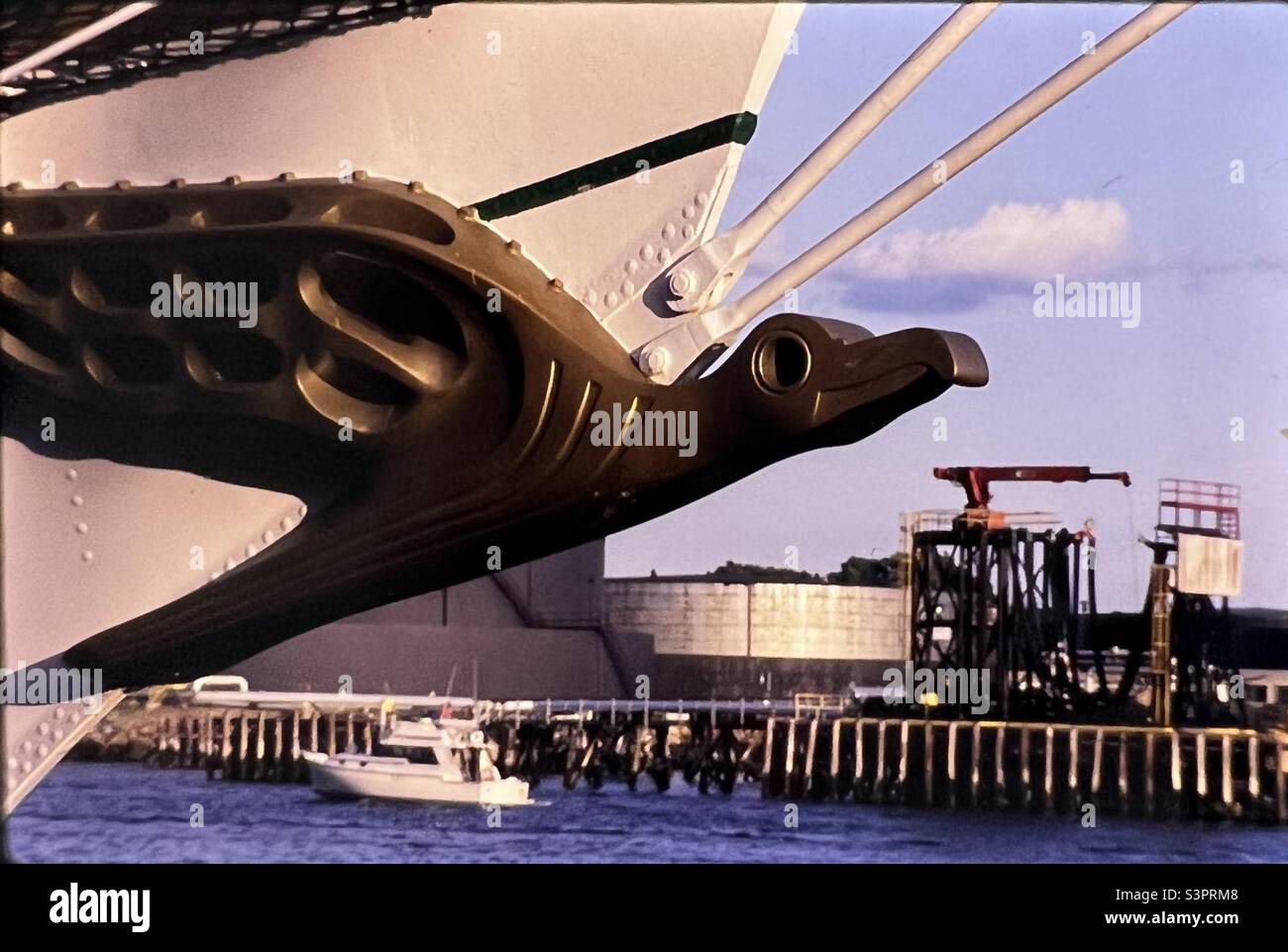 Altes Schiff im Hafen von Boston Stockfoto