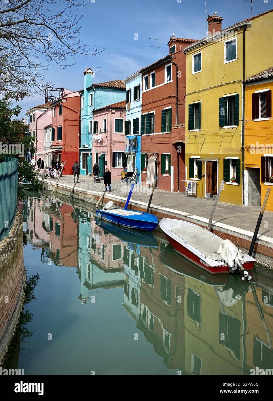 Burano Village, Italien Stockfoto