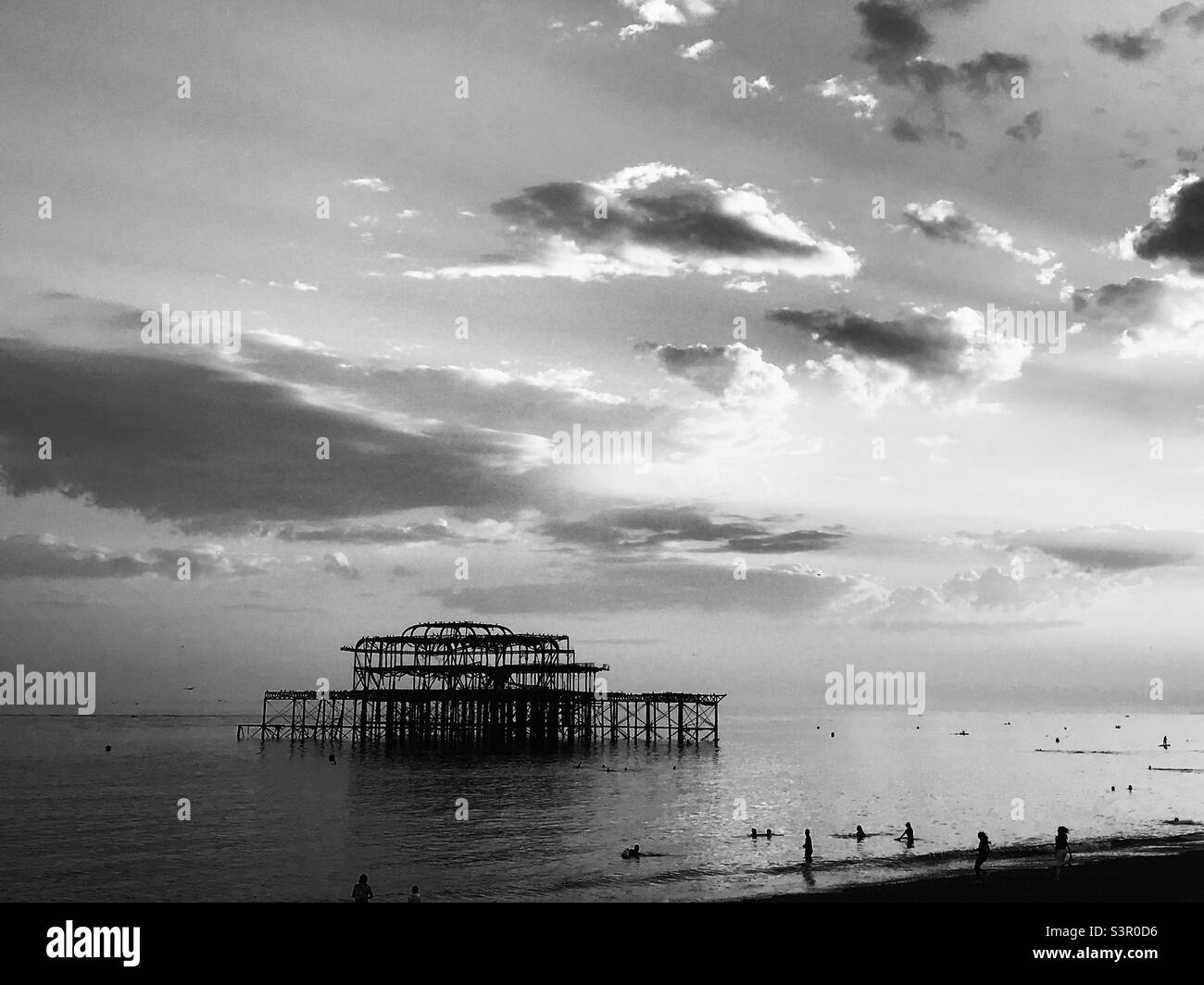 Brighton Beach und pier Stockfoto