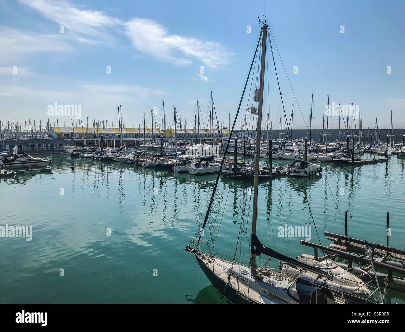 Brighton Marina - Smartphone-aufgenommenes Stockfoto